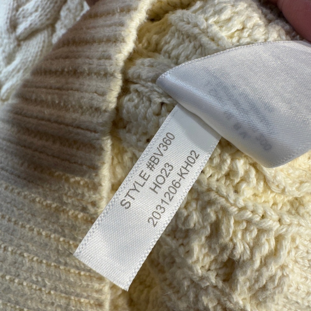 J.Crew Womens Ivory Cotton Cable Knit Crewneck Sweater BV360 XS - Picture 8 of 10